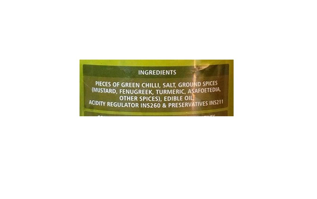 Mannat Pickle Green Chilli    Glass Jar  400 grams
